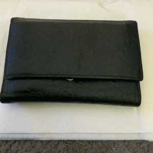 Gucci Black monogram Bi Fold Wallet